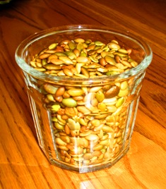 Pumpkin Seeds in Confiture Jar March 2010